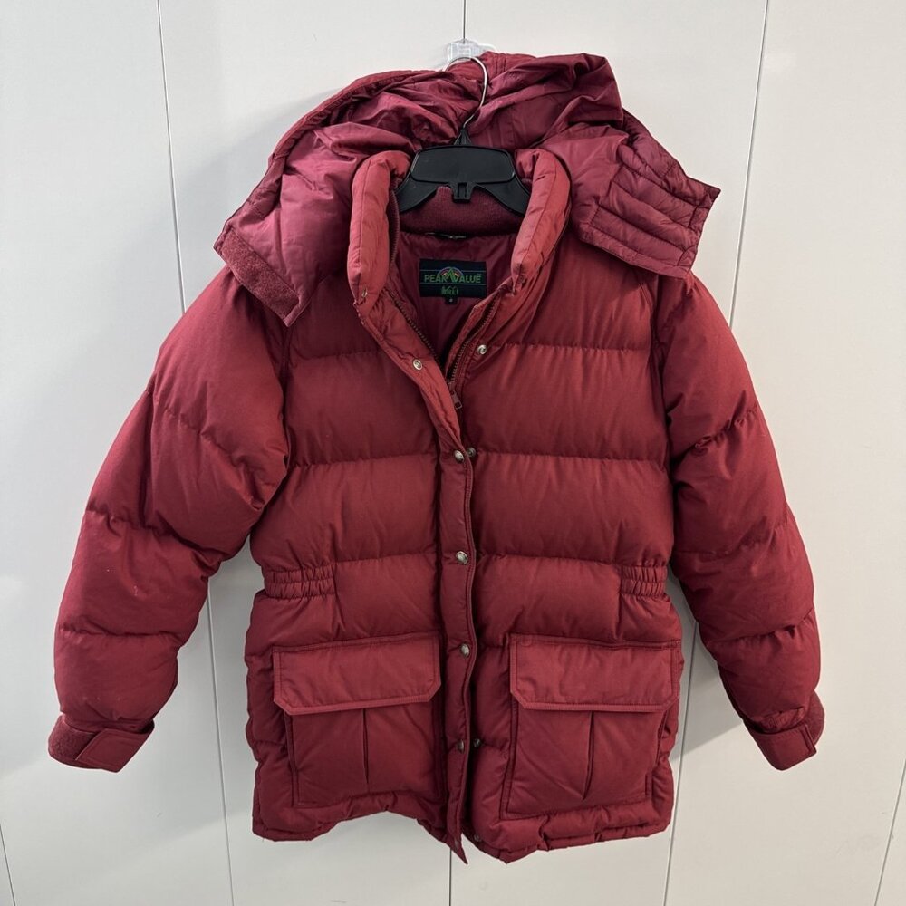 REI Down Vintage‎ Peak Value Down Parka Puffer Jacket Womens 8 Red